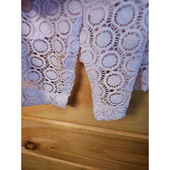 Lane Bryant Womens Plus Size 14/16 Pale Pink Lace Knee Length Short Sleeve Dress - Picture 8 of 10